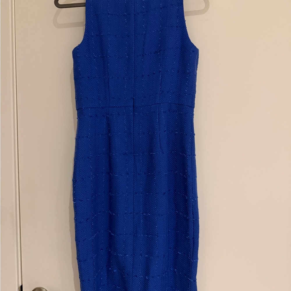 Ann Taylor Vibrant Blue Textured Midi Dress - Picture 5 of 5